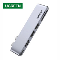 Ugreen USB C хаб адаптер 6-в-1 USB 3.0 HDMI 4K PD 100W Thunderbolt 3 для Macbook Pro Air