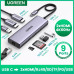Хаб USB-C 2 x HDMI 4k 60hz Ugreen 9-в-1 PD 60W USB 3.0 RJ45 Thunderbolt 4