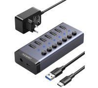  USB-хаб для компьютера USB-A USB 3.0 7 портов UGREEN с доп. питанием (UG-CM481)