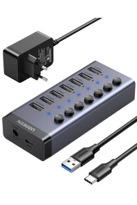 USB-хаб для комп'ютера USB-A USB 3.0 7 портів UGREEN з додатковим живленням (UG-CM481)