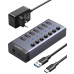  USB-хаб для компьютера USB-A USB 3.0 7 портов UGREEN с доп. питанием (UG-CM481)