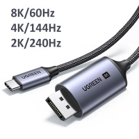 Кабель Type-C DisplayPort 1.4 8k-60hz 4k-144hz 2k-240hz HDR USB-C DP UGREEN Thunderbolt 4