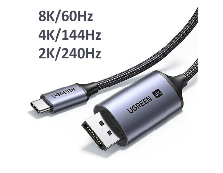  Кабель Type-C DisplayPort 1.4 8k-60hz 4k-144hz 2k-240hz HDR 3D USB-C DP UGREEN Thunderbolt 4