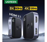 UGREEN HDMI 2.1 Switch HDMI Splitter Разветвитель Переключатель 2 в 1 8K 60Hz 4K 144Hz двунаправленный (90385A)
