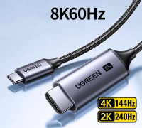  Кабель Type-C HDMI 2.1 8k 60hz 4k 144hz 2k 240hz Ugreen HDR10 Thunderbolt 4 (UG-CM565)