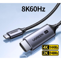  Кабель Type-C HDMI 2.1 8k 60hz 4k 144hz 2k 240hz Ugreen HDR10 Thunderbolt 4 (UG-CM565)