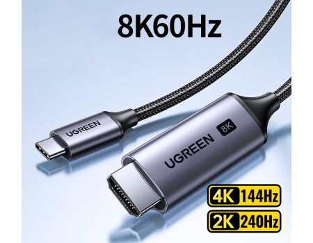  Кабель Type-C HDMI 2.1 8k 60hz 4k 144hz 2k 240hz Ugreen HDR10 Thunderbolt 4 (UG-CM565)