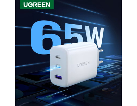 Мережевий зарядний пристрій UGREEN 65W PD3.0 QC4.0 USB-A Type-C (UG-90496)