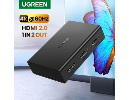 Розгалужувач HDMI на 2 монітори Ugreen Splitter 1 в 2 виходи 4k 60hz HDR (UG-90513)