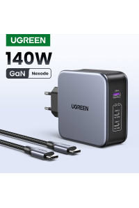 Зарядний пристрій Ugreen GAN 140W Nexode Type-C PD3.1 + кабель 240W (UG-90549)