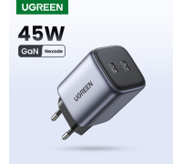 Зарядний пристрій UGREEN GaN Nexode 45W 2 Type-C PD QC (UG-90573)