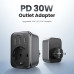 Зарядний пристрій із розеткою 16A 4-в-1 Ugreen GAN 30W PD3.0 QC3.0 (UG-90613)