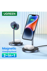 Беспроводная зарядка для iPhone 16 15 14 13 12 и AirPods MagFlow 2-в-1 UGREEN Qi1 (UG-90668)