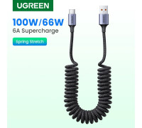 Кабель USB Type-C витой UGREEN 100W 66W 6A для быстрой зарядки (UG-90790)