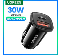 Зарядка для телефона в машину 30W USB-C USB-A Ugreen PD 3.0 QC 3.0 (UG-90848)
