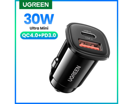 Зарядка для телефону в машину 30W USB-C USB-A Ugreen PD3.0 QC3.0 (UG-90848)
