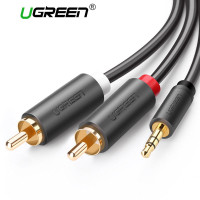 Кабель 3.5 мм 2 RCA AUX 24к Ugreen (UG-AV102)