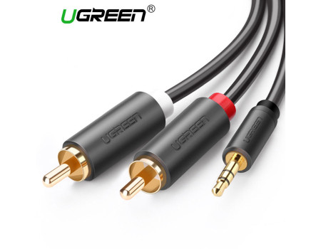 Кабель 3.5 мм 2 RCA AUX 24к Ugreen (UG-AV102)