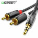 Кабель 2 RCA 3.5 Jack AUX Hi-Fi Ugreen нейлон (UG-AV116)