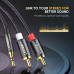 Кабель 2 RCA 3.5 Jack AUX Hi-Fi Ugreen нейлон (UG-AV116)