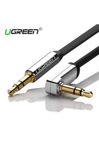 Кабель 3.5 мм 3.5 мм AUX 90° 24К UGREEN (UG-AV119-BK)