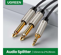 Аудио кабель 6.3 (6.5) 3.5 мм TRS TS Hi-Fi Ugreen Black (UG-AV126)