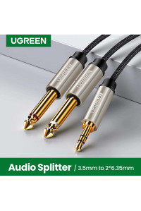 Аудио кабель 6.3 (6.5) 3.5 мм TRS TS Hi-Fi Ugreen Black (UG-AV126)