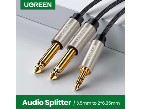 Аудио кабель 6.3 (6.5) 3.5 мм TRS TS Hi-Fi Ugreen Black (UG-AV126)