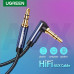 Кабель AUX 3.5 mm на 3.5 mm кутовий 90 градусів Hi-Fi нейлон Ugreen (UG-AV139)