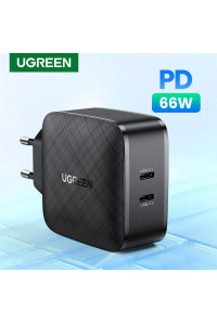 Зарядний пристрій UGREEN 66W 2 USB-C PD QC AFC PPS (UG-CD216)