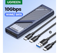 Зовнішній бокс M2 NVME SATA SSD USB-C USB 3.2 10 Гбіт/с Thunderbolt 3/4/5 Ugreen (UG-CM559)