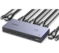 Переключатель HDMI 2.1 для 2 Компьютеров Switch USB 3.0 8k 60hz 4k 120hz Ugreen (UG-25961)