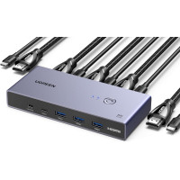 Переключатель HDMI 2.1 для 2 Компьютеров Switch USB 3.0 8k 60hz 4k 120hz Ugreen (UG-25961)