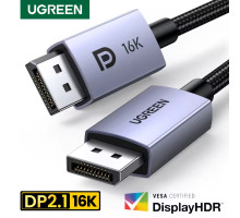 Кабель Displayport 2.1 DP 3D Ugreen 16k 30hz 10k 60hz 8k 120hz 4k 240hz 4k 144hz (UG-DP118)