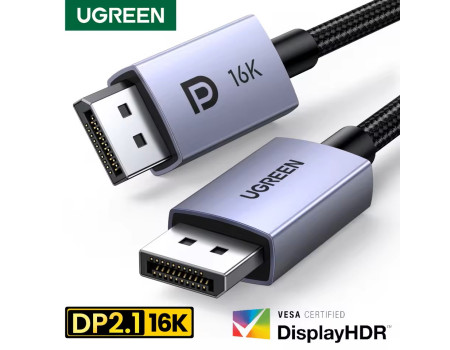 Кабель Displayport 2.1 DP 3D Ugreen 16k 30hz 10k 60hz 8k 120hz 4k 240hz 4k 144hz (UG-DP118)