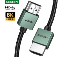 Кабель HDMI 2.1 8k 60hz 4k 120hz 2k 144hz 165hz Ugreen для ПК TV PS5/PS4 Xbox X/S тонкий (UG-HD155)