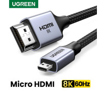 Кабель Micro HDMI - HDMI 2.1 8k 60hz 4k 240hz 4k 144hz 2k 240hz Ugreen (UG-HD164)
