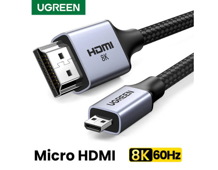 Кабель Micro HDMI - HDMI 2.1 8k 60hz 4k 240hz 4k 144hz 2k 240hz 3D Ugreen (UG-HD164)