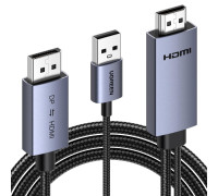 Кабель HDMI DisplayPort DP 4k 60hz 2k 120hz Ugreen двунаправленный (UG-HD187)