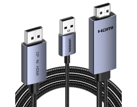 Кабель HDMI DisplayPort DP 4k 60hz 2k 120hz Ugreen двонаправлений (UG-HD187)