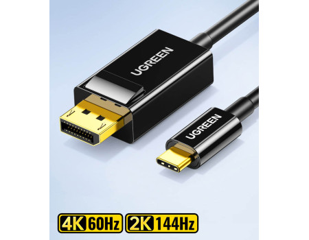 Кабель USB-C DisplayPort 1.2 4k 60hz 2k 144hz 1080P 240hz DP Ugreen Thunderbolt 3/4 1.5 м (UG-50994)