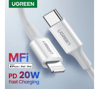 Кабель MFI Lightning Type C Ugreen для iPhone iPad PD 20W 1 метр (US171)