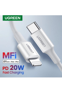Кабель MFI Lightning Type C Ugreen для iPhone iPad PD 20W 1 м (US171)