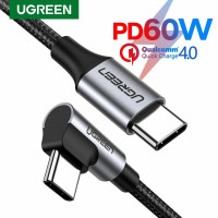 Кабель USB-C USB-C 90 градусов Ugreen 3A 60W PD QC FCP (US255)