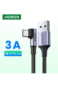 Кабель Type-C угловой Ugreen 90° 3A для быстрой зарядки Quick Charge (UG-US284)