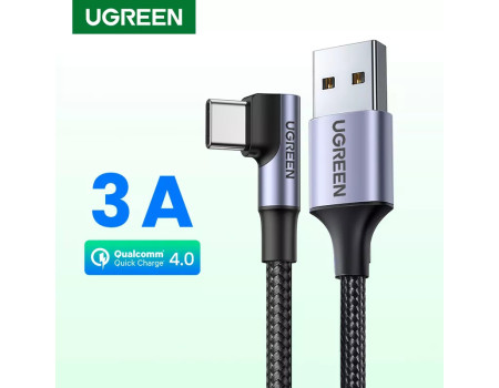 Кабель Type-C кутовий Ugreen 90° 3A для швидкого заряджання Quick Charge (UG-US284)