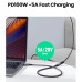 Удлинитель Type-C папа мама Ugreen 100W 5A USB 3.2 Gen 2 Thunderbolt 4k 60hz (US372)