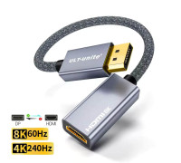 Переходник DisplayPort 1.4 HDMI 2.1 8k 60hz 4k 120hz 2k 240hz HDR (2603)