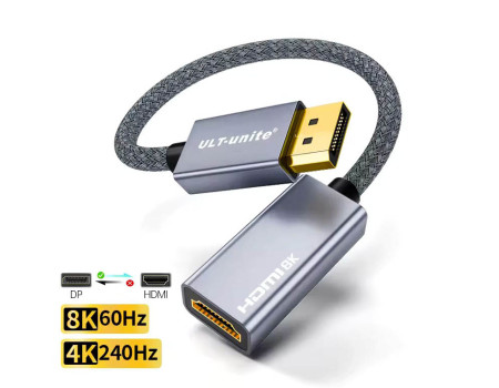 Перехідник DisplayPort 1.4 HDMI 2.1 8k 60hz 4k 120hz 2k 240hz HDR (2603)