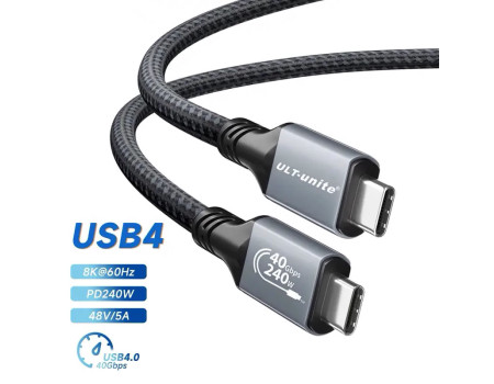 Кабель Thunderbolt 4 Type-C Type-C 8k 60hz 4k 120hz USB 4.0 240W 40 Гбит/с